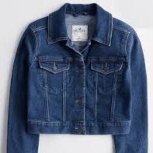 Hollister - Dark Wash Crop Denim Jacket - Large